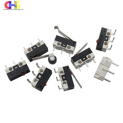 10PCS Micro Limit Switch Momentary Push Button Switch 1A 125V AC Mouse Switch 3Pins Long Handle Roller Lever Arm SPDT 12X6X6MM
