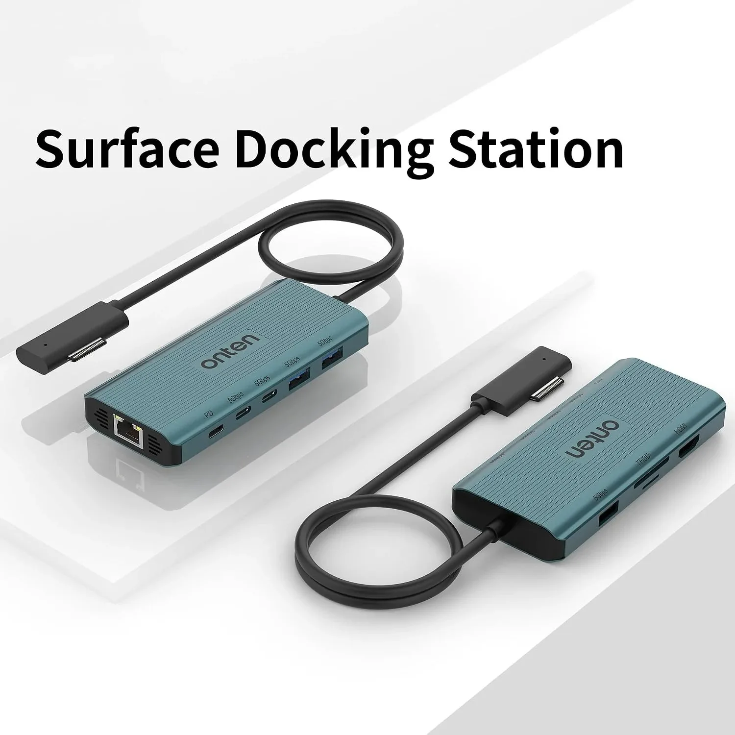 10-in-1 Docking Station 4K@60Hz Gigabit Ethernet USB3.0 SD/TF Compatible with Surface Pro 9/8/X/7/6/5/4/3 Power Supply Required