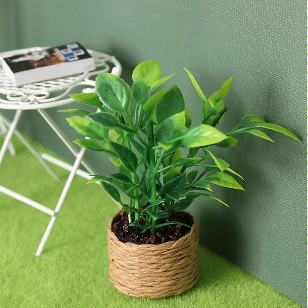 Милое искусственное оранжевое дерево, Горшечное растение «сделай сам», реалистичное мини-Горшечное растение, пластиковое искусственное крошечное зеленое украшение