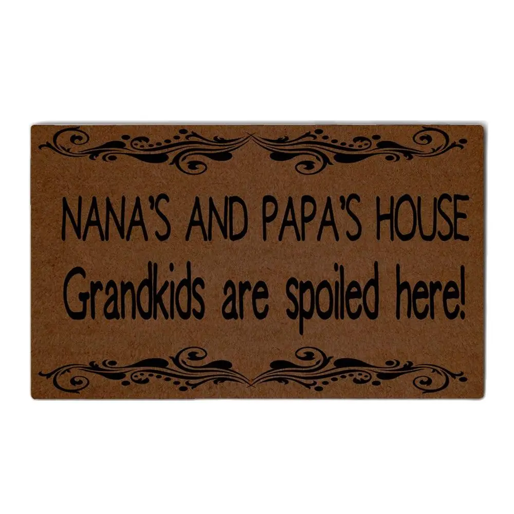 Nana's and Papa's House Grandkids are Spoild HereDoormat Outdoor Porch Patio Front Floor Christmas Decoration Holiday Door Mat