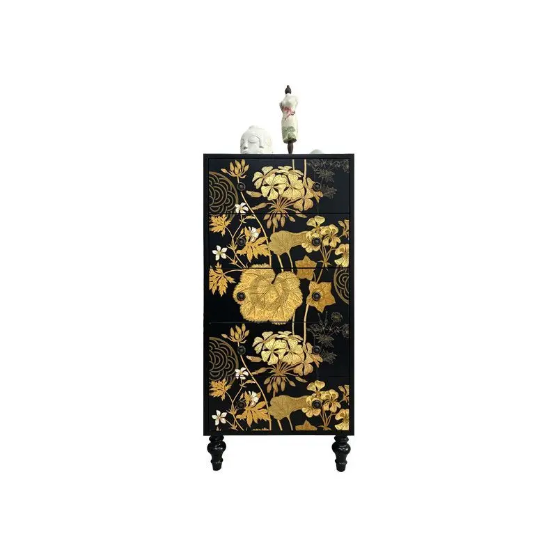 

American retro style chest of drawers, solid wood living room, painted locker storage cabinet