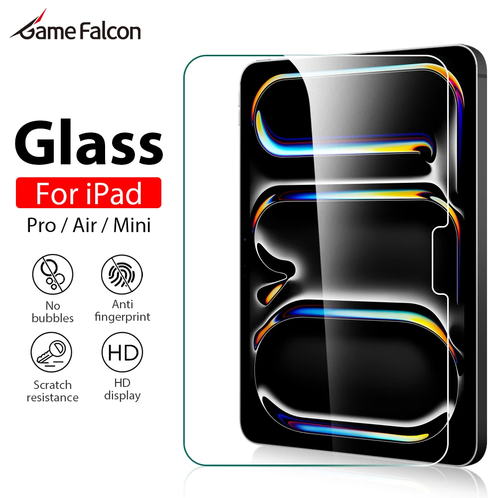 For iPad Pro 13 11th M5 M4 12.9 A16 10 9 10th 9th Generation 2025 Tempered Glass Air 11 5 4 M3 M2 Mini 6 7 A17 Screen Protector