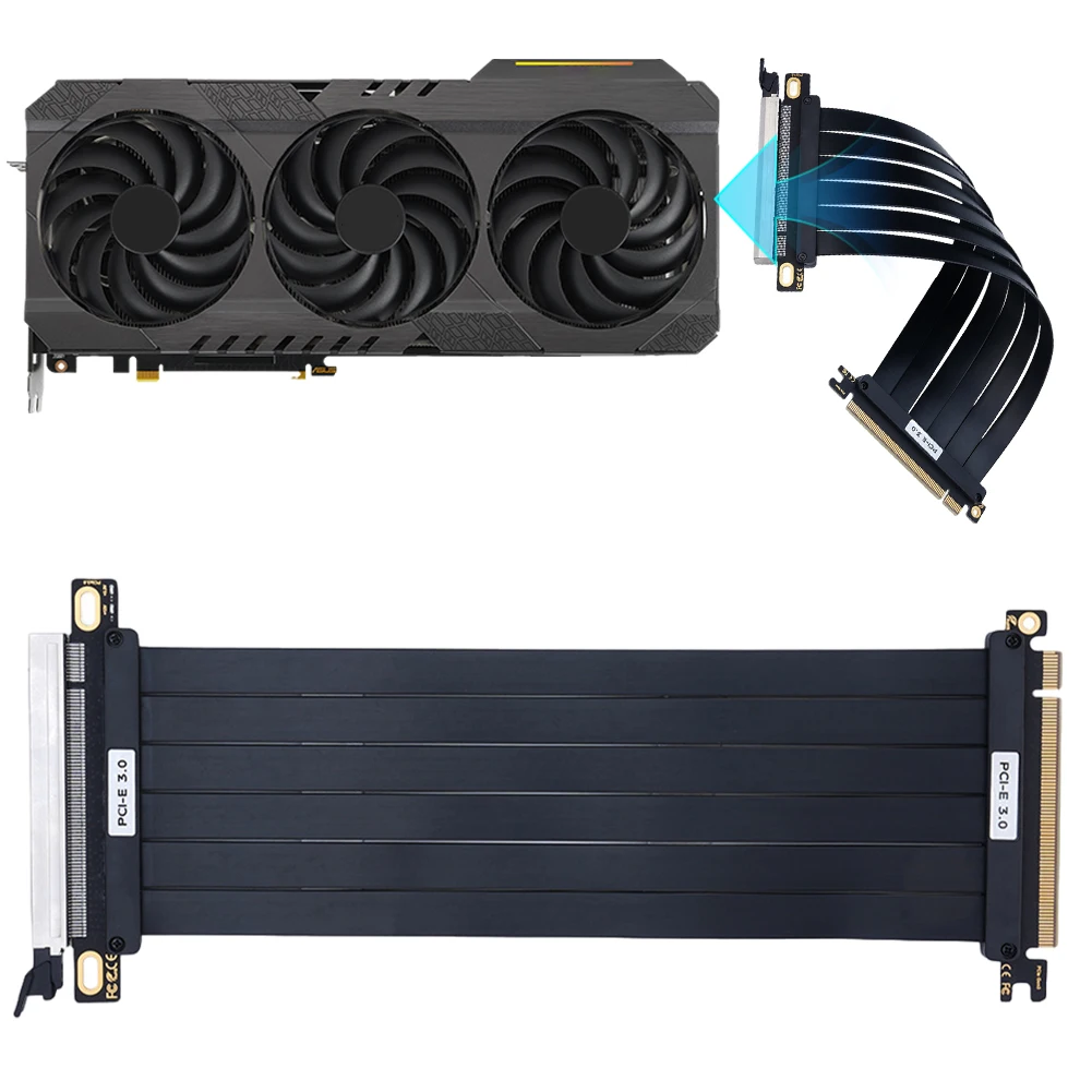 

Переходной кабель PCI-E 3.0, экранированный от электромагнитных помех, удлинитель PCI Express Gen 3, графический процессор, высокоскоростная гибкая удлинительная карта PCIe 3.0 X16