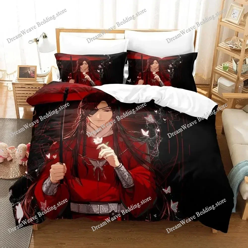Heaven Official's Blessing Tian Guan Ci Fu Bedding Set Cartoon Anime Adult Kid Bedroom Duvetcover Sets 3D Kawaii Luxury Gift592F