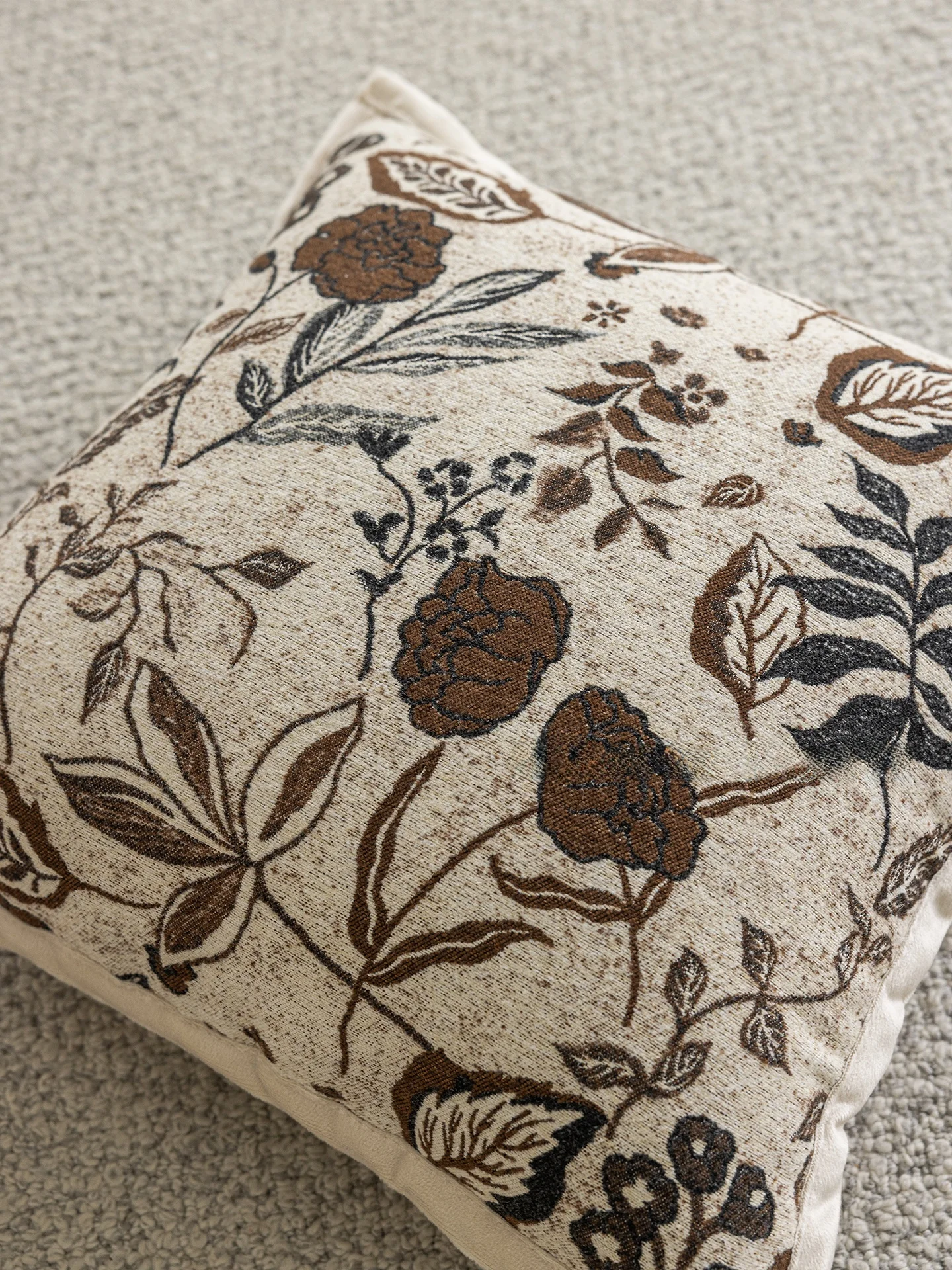 Cappuccino Pillowcase Living Room Sofa Backrest Cushion Cover Japanese Simple Style Healing Home Stay Bed Headrest Pad