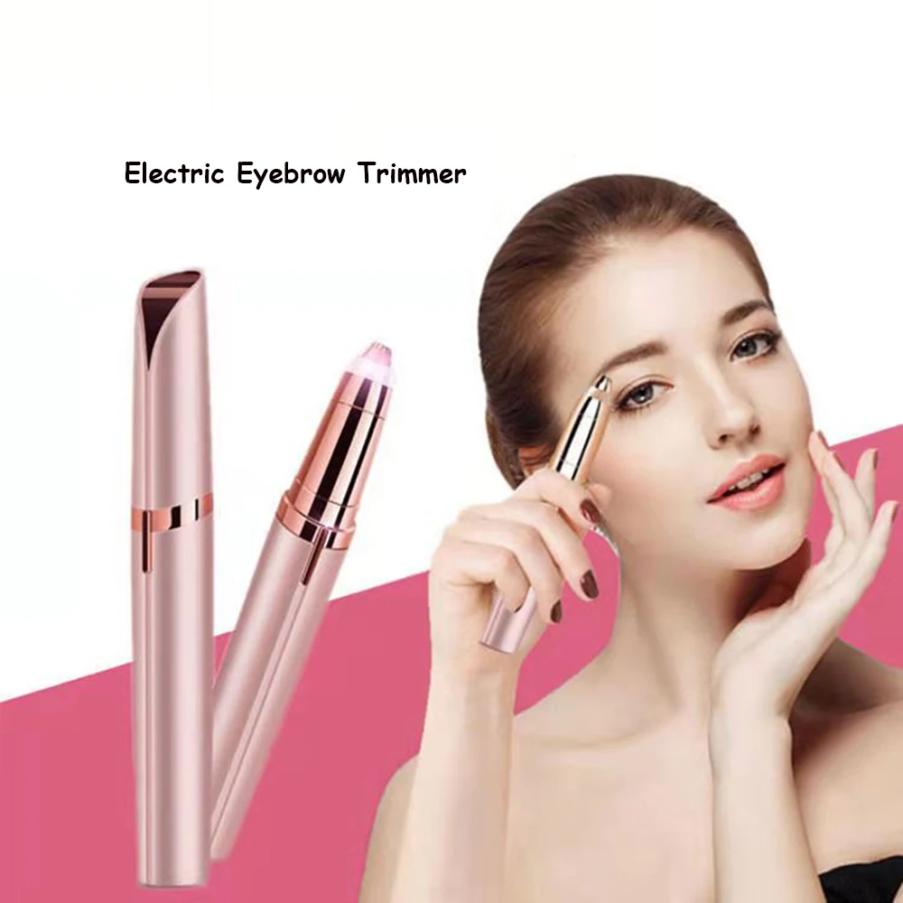 Maquinilla de afeitar para mujer, recortadora de cejas eléctrica, utensilio para eliminar el vello Facial indoloro, Mini afeitadora moldeadora