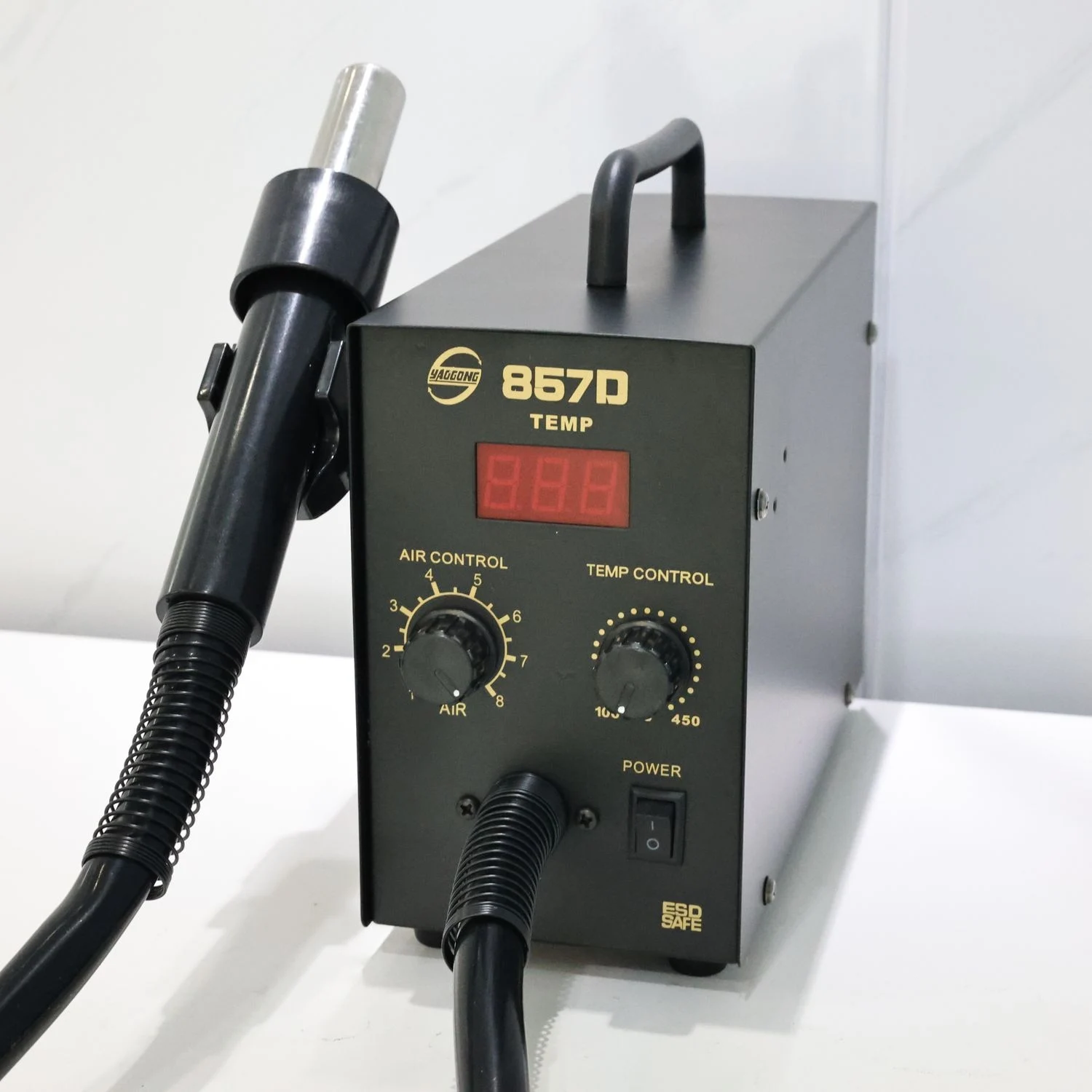 

857D Rework Soldering Station 600W Temperature Control Soldering Station Air Blower With Led Hot Air Desoldering Station