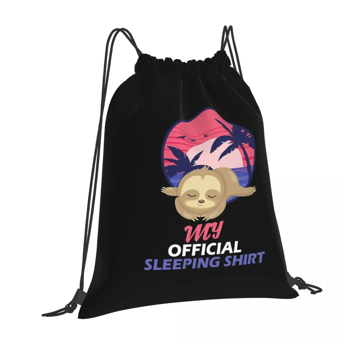 Sweet Sloth Sleeping - Official Sleep Backpacks Portable Drawstring Bags Shoes Bag Book Bags for Travel Students