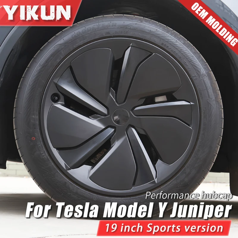 

4PCS 19 Inch Hub Cap for Tesla Model Y Juniper 19" Crossflow Wheels Cover Performance Replacement Full Rim Car Accessories 2025