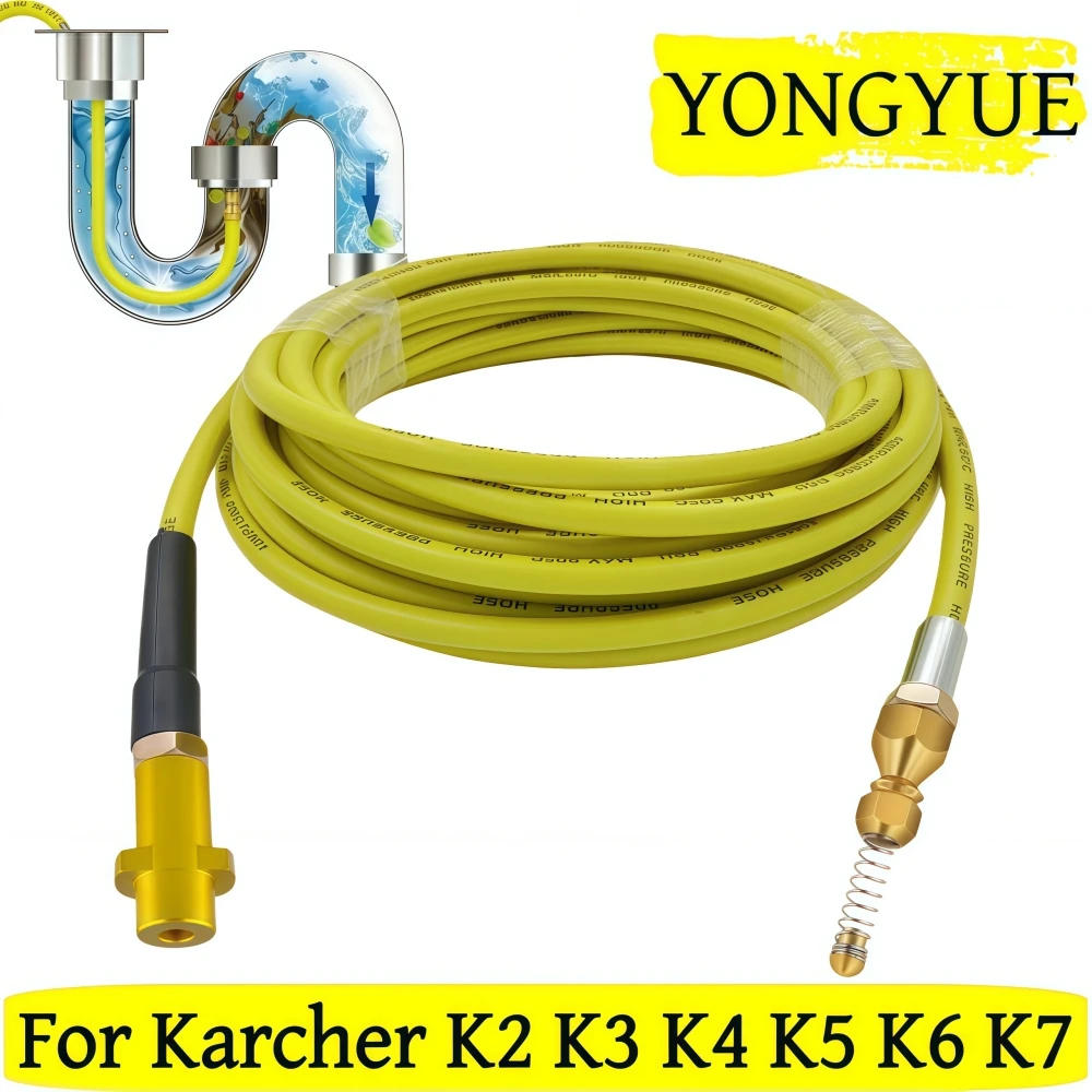 

5~50m Sewer Drain Water Cleaning Hose 5800PSI Kink Resistant Hose 1/4 NPT Pipeline Cleaning Nozzle For Karcher K2K3K4K5K6K7