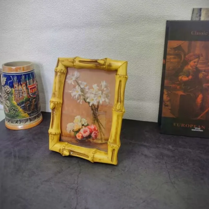 European Style Retro Resin Photo Frame Creative Desktop Display for Family Pictures Home Decor