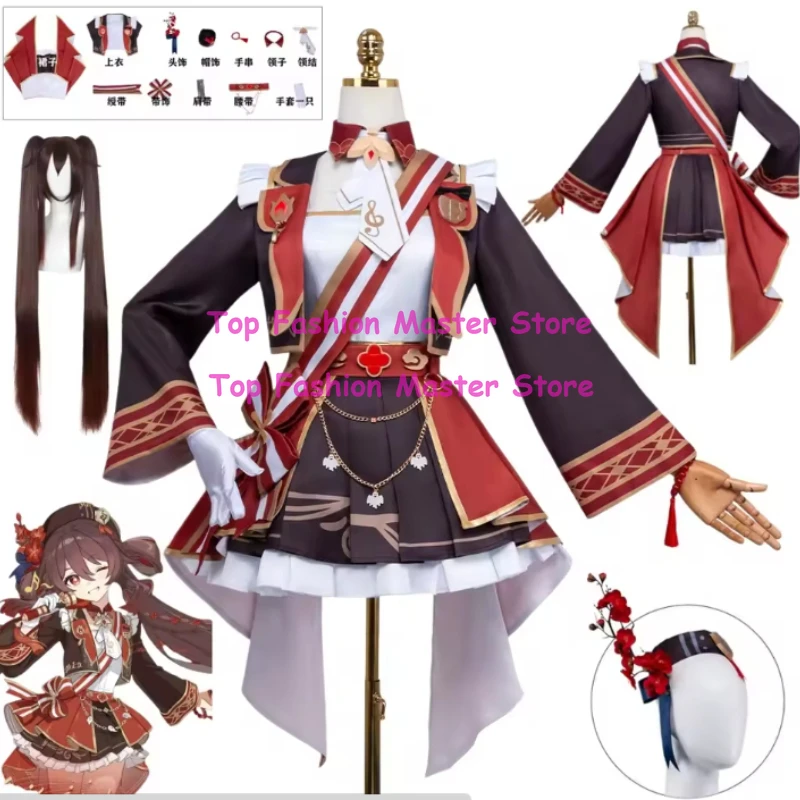 

Hu Tao Cosplay Game Genshin Hutao Cosplay Costume New Outfit Wig Set Halloween Costume Party Play Clothes For Women