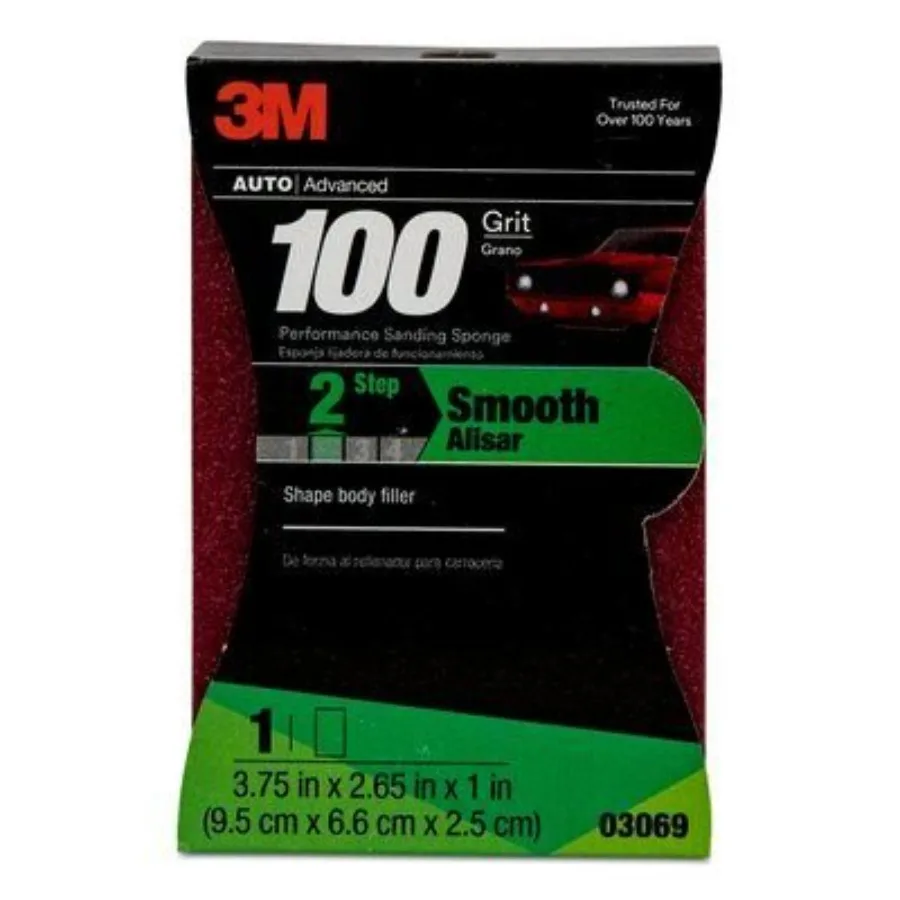 

Performance Sanding Sponge 03069 1 inch x 2-5/8 inch 100 Grit for Smooth Finishing in Wood and Paint Applications