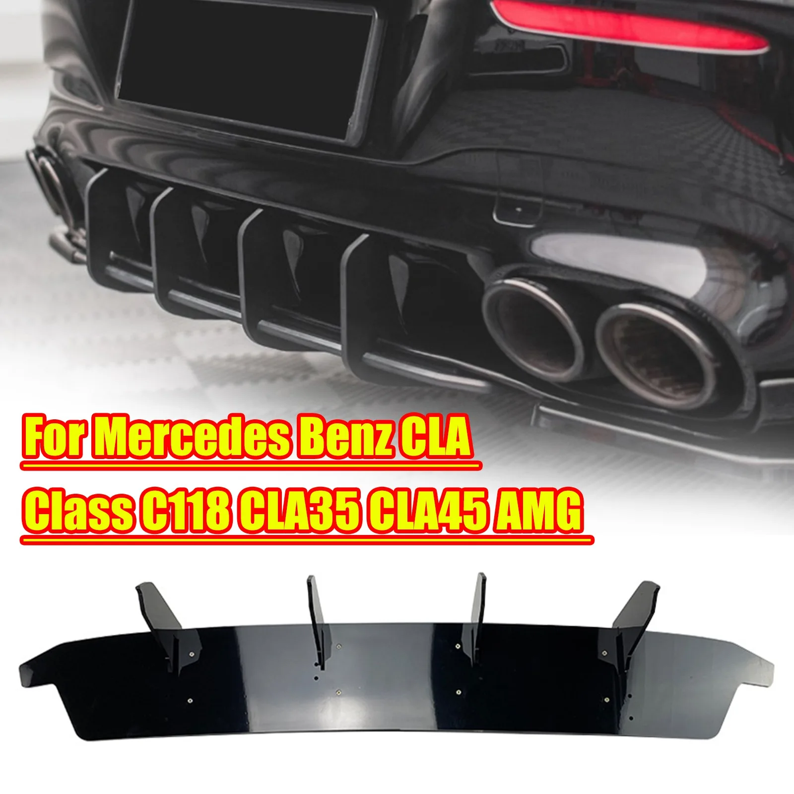 

For Mercedes Benz CLA Class C118 CLA35 CLA45 AMG 2020-2021 Rear Diffuser Bumper Lip Spoiler Canard Splitter Bracket