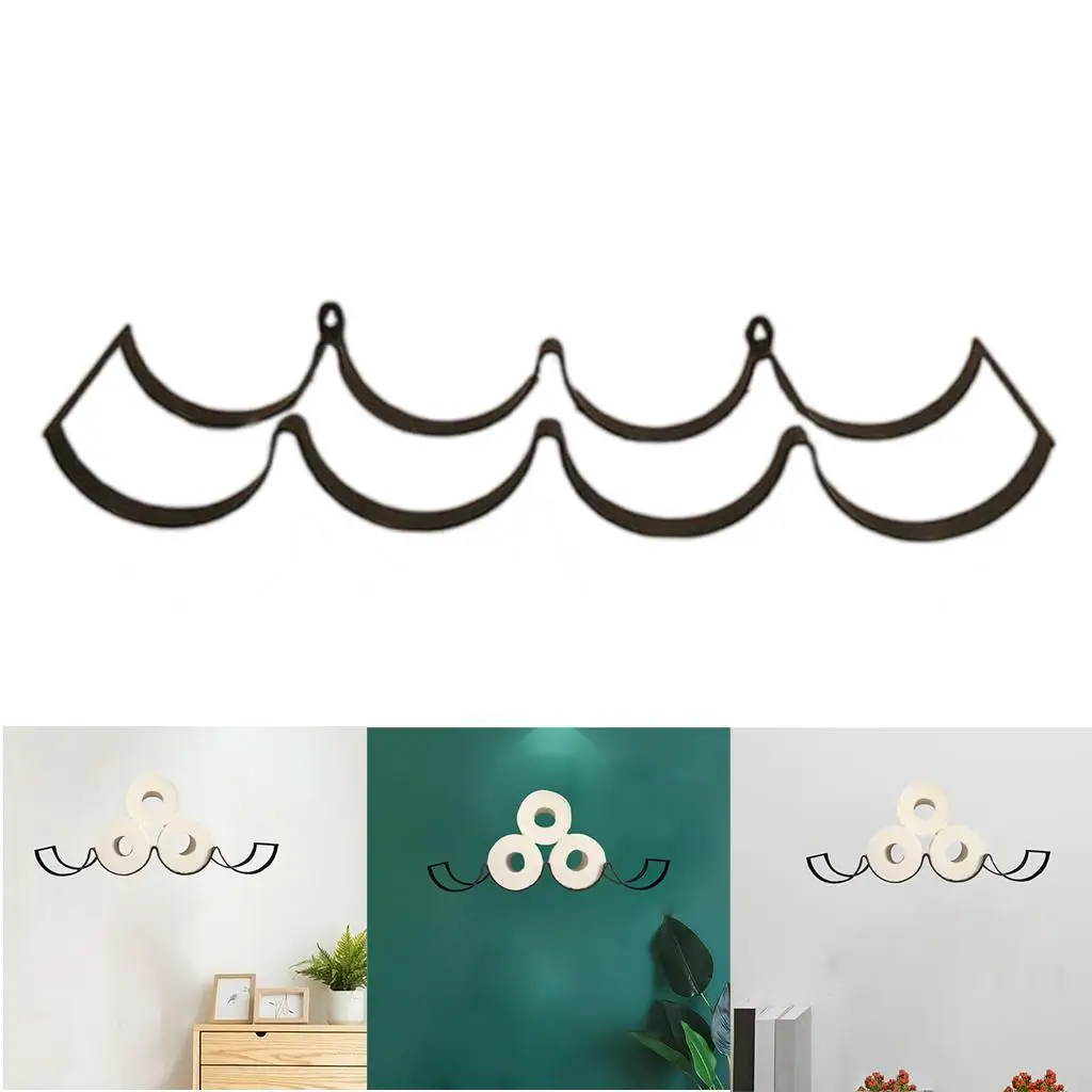 Suporte de papel higiênico para montagem na parede, rack de armazenamento para cozinha e banheiro, preto