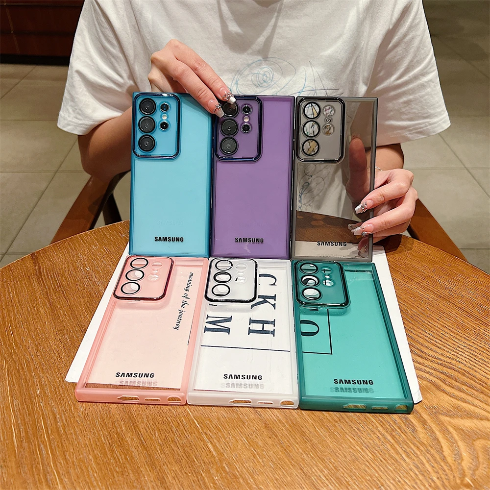 Luxury Transparent Case Samsung Galaxy S26 S25 S24 S23 S22 S21 Note20 Plus Ultra FE Shockproof TPU Clear Soft Phone Cover Bumper