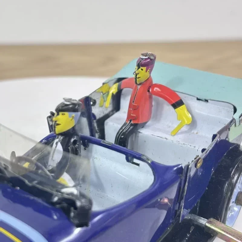 Wind Up Toy Tin Double Convertible Car Nostalgic Retro Toy Photography Prop Decoration Ornament Tin Toy