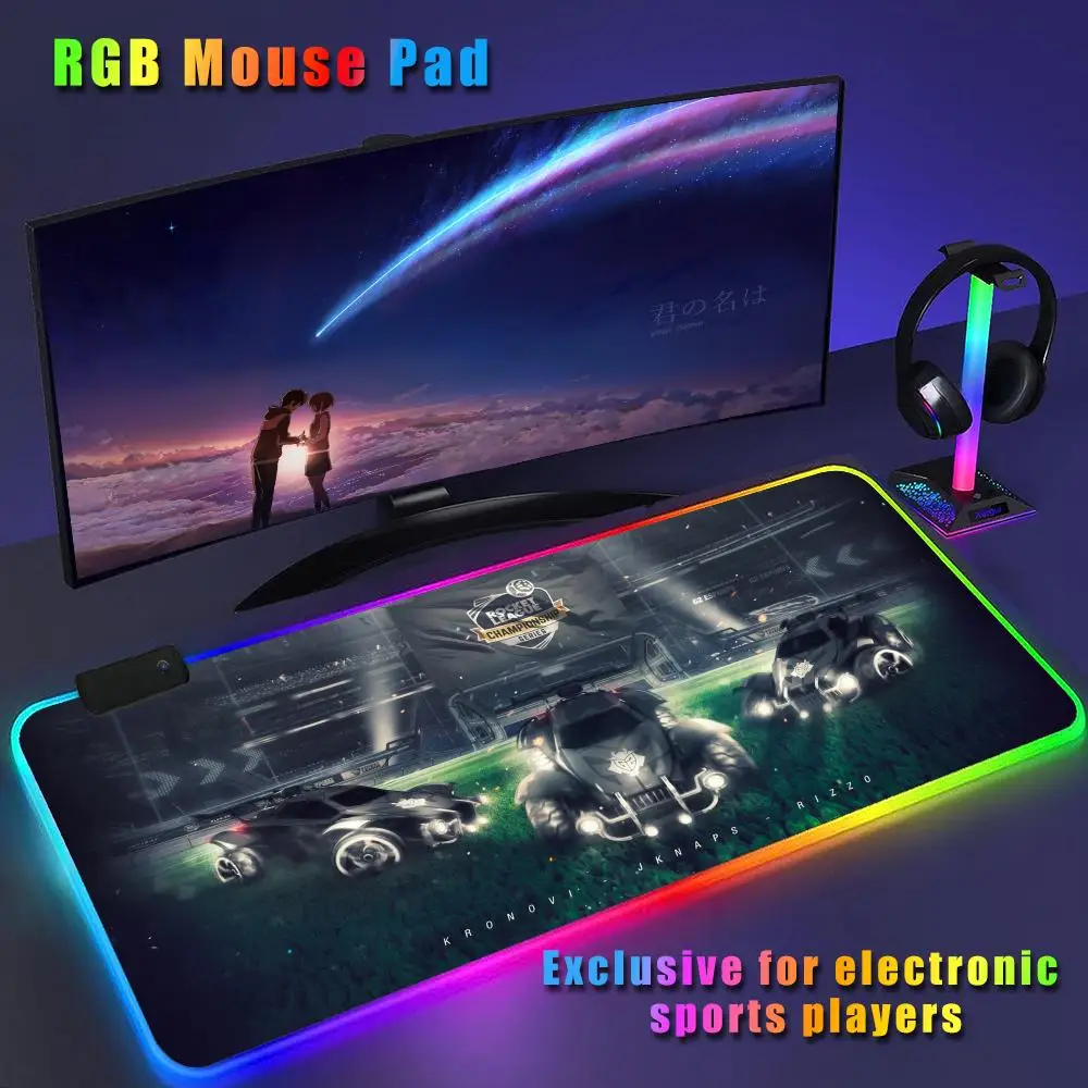 Racing R-Rocket LeagueS game Mouse Pad CS-GO anime character luminous super large RGB office game competitive keyboard pad