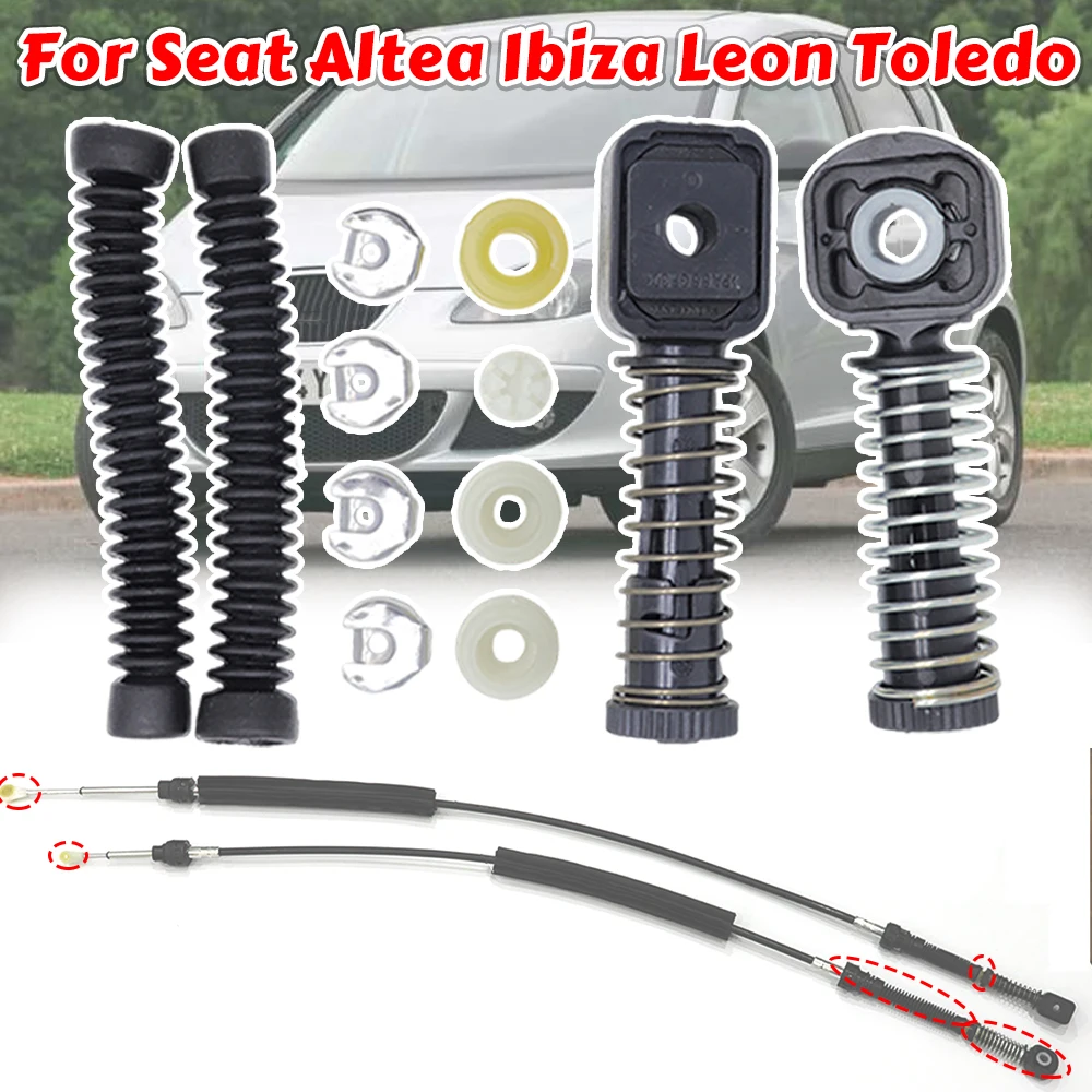 For Seat Altea 5P Ibiza 6J Leon 1P Toledo Manual Gear Shift Selector Lever Linkage Cable Bowden Bushing Sleeve Gaiter Repair Kit