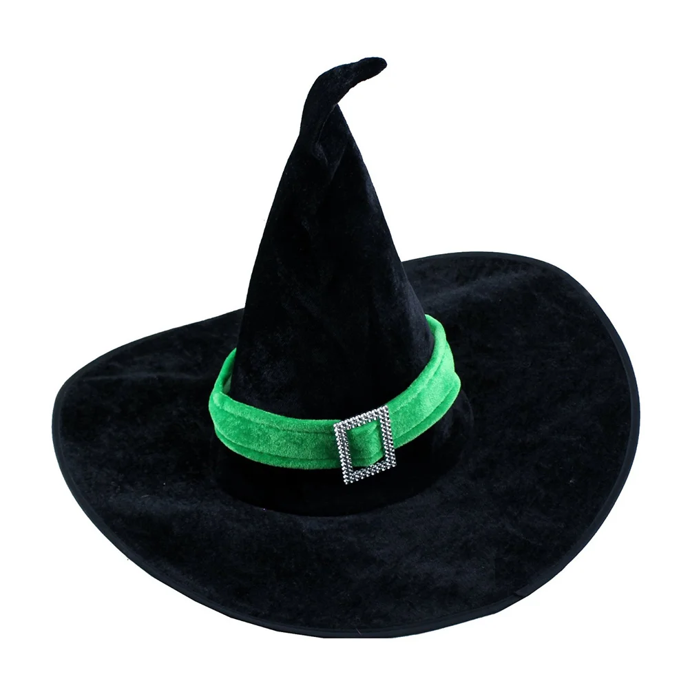 

Velour Witch Hat Black Green 40x38x19cm Halloween Party Costume Carnival Sorceress Accessory Witch Hat Hallowen Fancy Dress