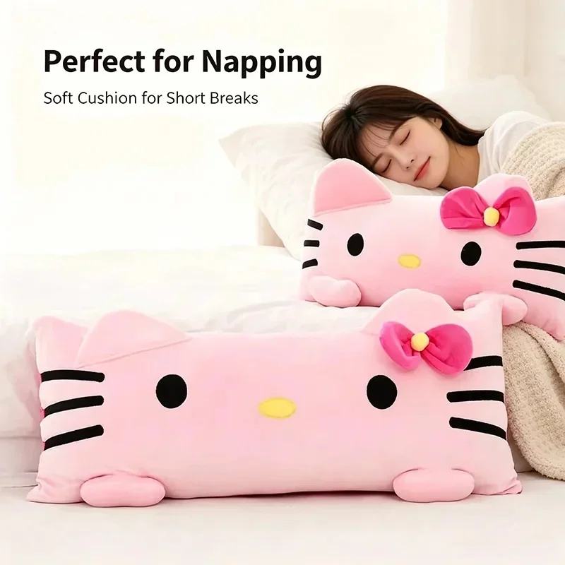 Cartoon Hello Kitty Long Body Plush Cushion Soft Stuffed Throw Pillow Kawaii Bedroom Bed Head Decor Gift