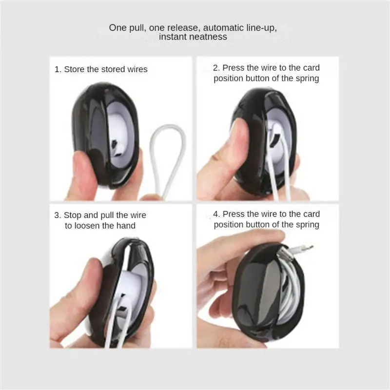 1~5PCS Fixed Take-up Device For Wire Management Round Edges And Corners Bobbin Winder Scroll Automatic Recovery Cable Management