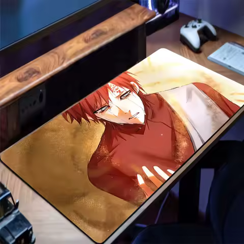 Mousepad PC Gaming Accessories Computer Cabinet Extended Mat Non-Slip Mouse Pad Anime Keyboard Pad Office Naruto Gaara Desk Mat
