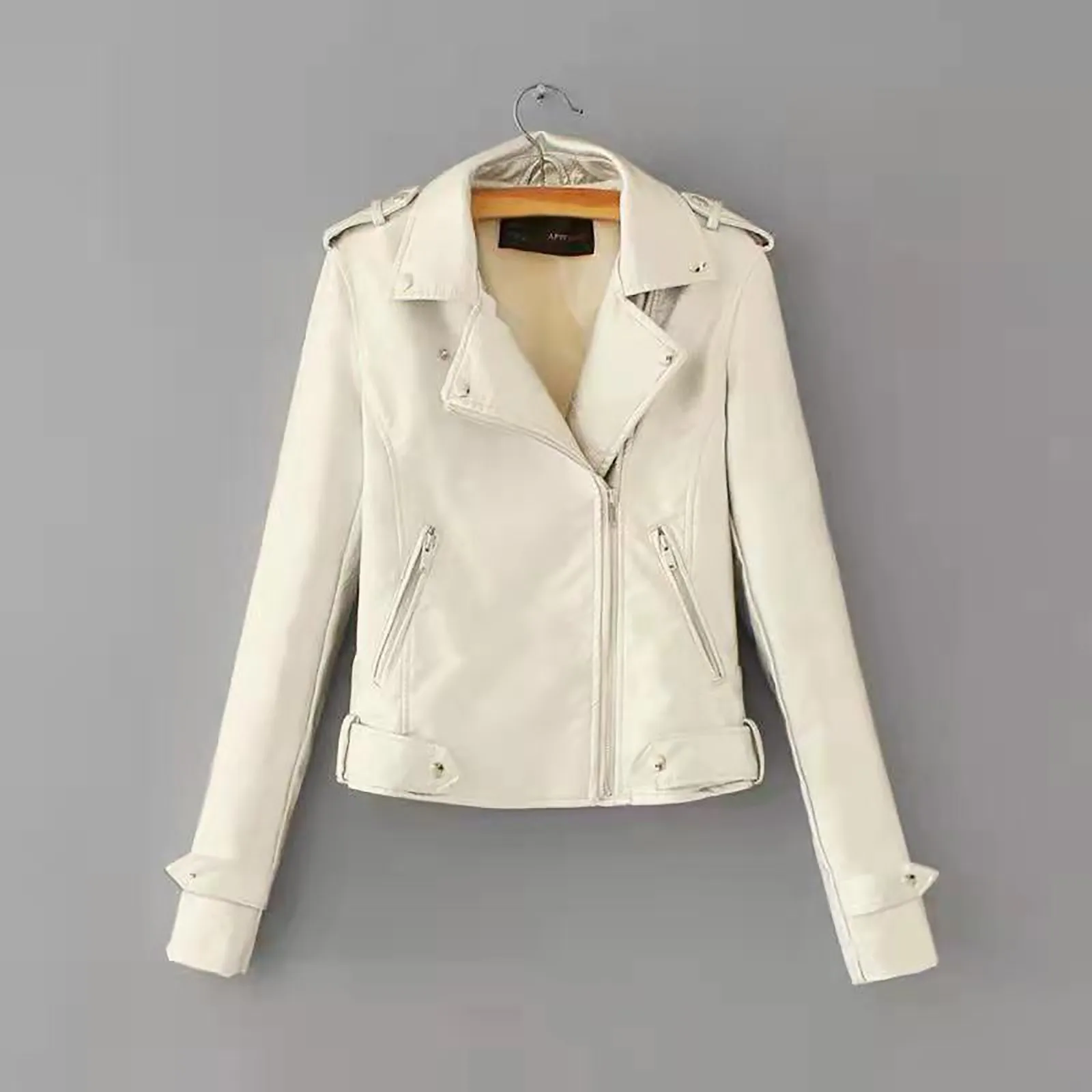 Korean Version of Slim PU Leather Jacket Women\'s 2024 Spring / Autumn Winter New Motorcycle Leather Solid Short Coat Femme