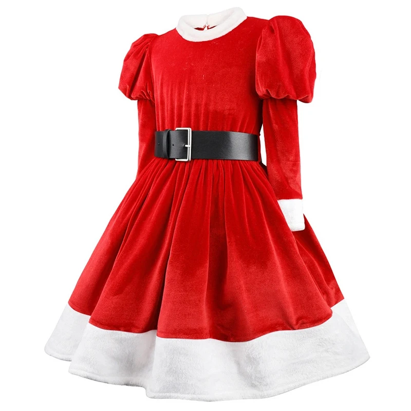 الخريف الشتاء المخملية فستان الجوارب قبعة 3 قطعة مجموعات للأطفال سانتا كلوز تأثيري ازياء فستان السنة الجديدة للفتيات فساتين الحفلات