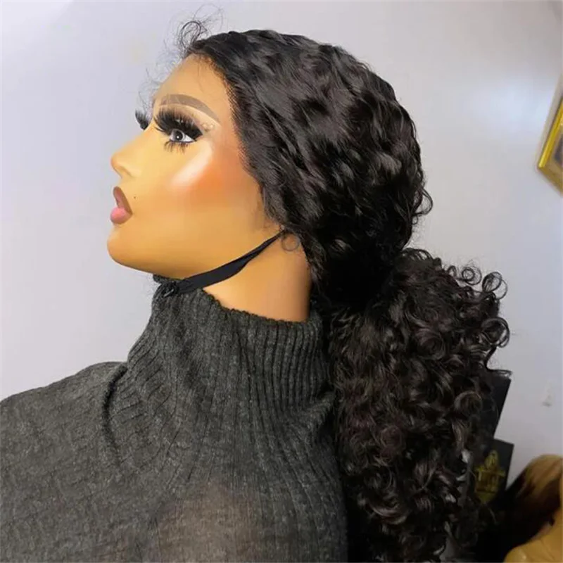 Soft 26inch Long Kinky Curly Black180Density Lace Front Wig For Black Women Babyhair Preplucked Heat Resistant Glueless Daily