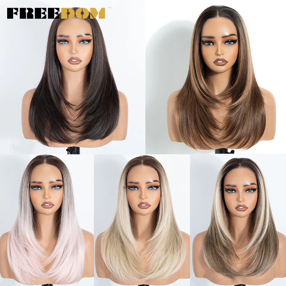 FREEDOM 13x3 Layered Synthetic Lace Front Wigs For Women 18
