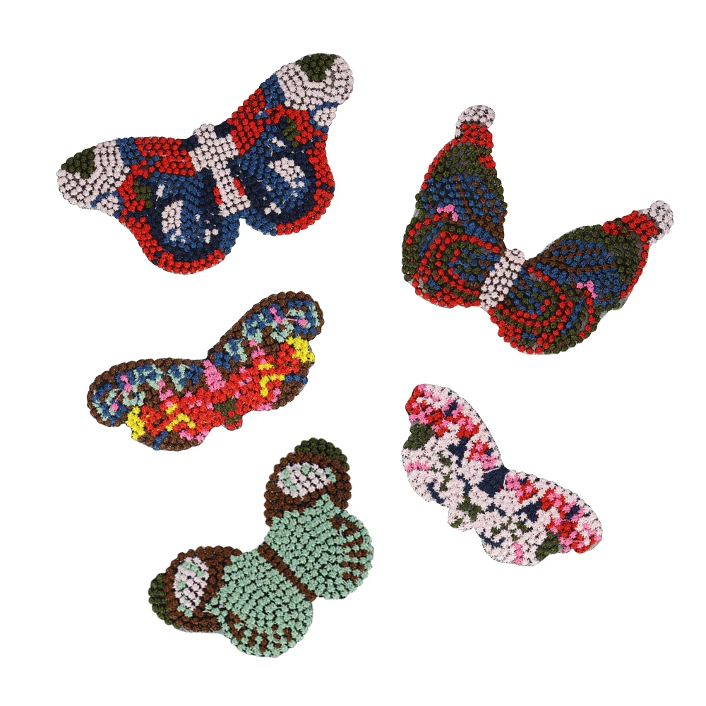 Butterfly Insect Boho Hippie Retro Embroidered Applique Sew on Patches 5pieces