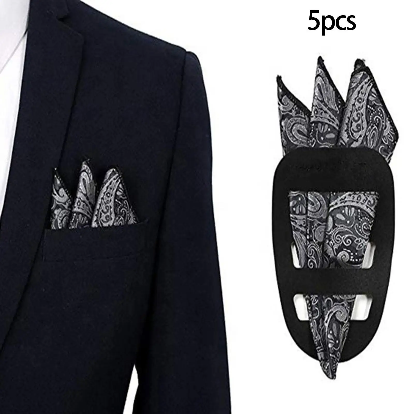 5 Pieces Pocket Square Holder Square Scarf Holder for Men’S suits Jackets