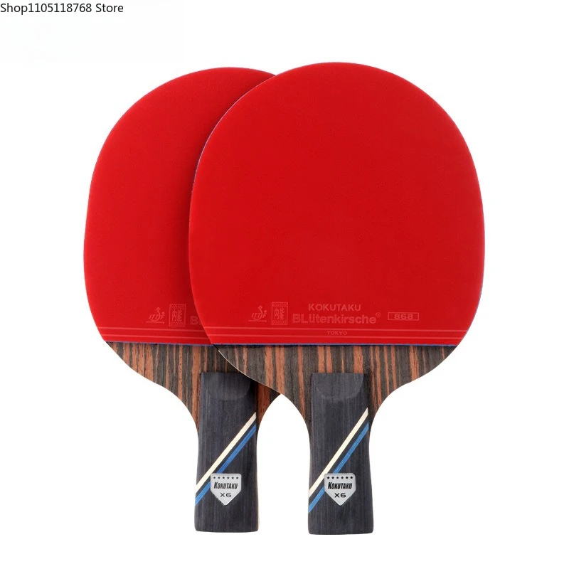

Professional 6 Star Ping Pong Racket Carbon Table Tennis Racket Bat Paddle Set Pimples in Rubber with Bag