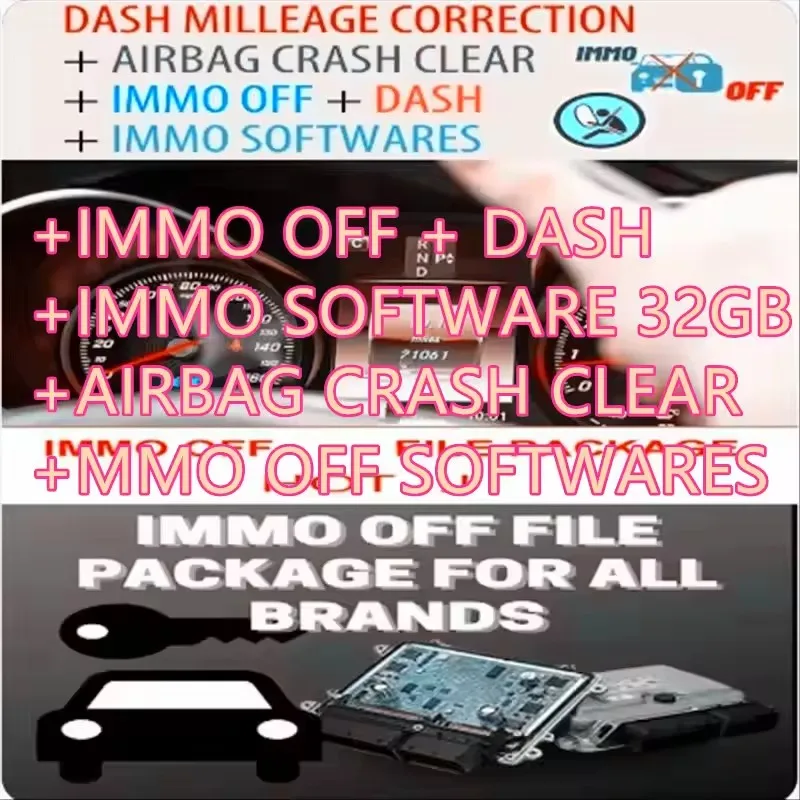 IMMO OFF + DASH + IMMO SOFTWARE 32GB + AIRBAG CRASH CLEAR + MMO OFF SOFTWARES حزمة ملفات Immo Airbag DASH MILLEAGE تصحيح
