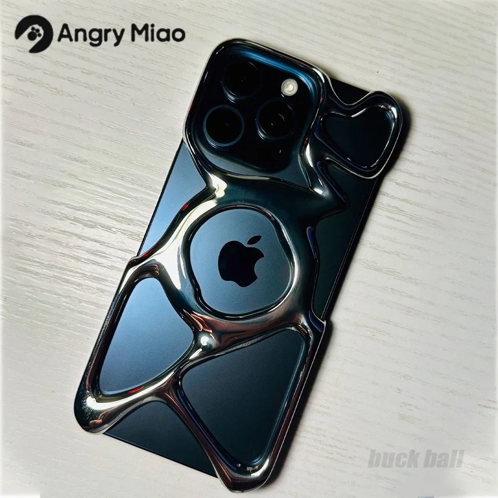 Angry Miao Phone Cases Wireless Charging iPhone15 Pro Max Case Magsafe Magnetic iPhone15 Pro Cover Anti-drop Creative Smartphon