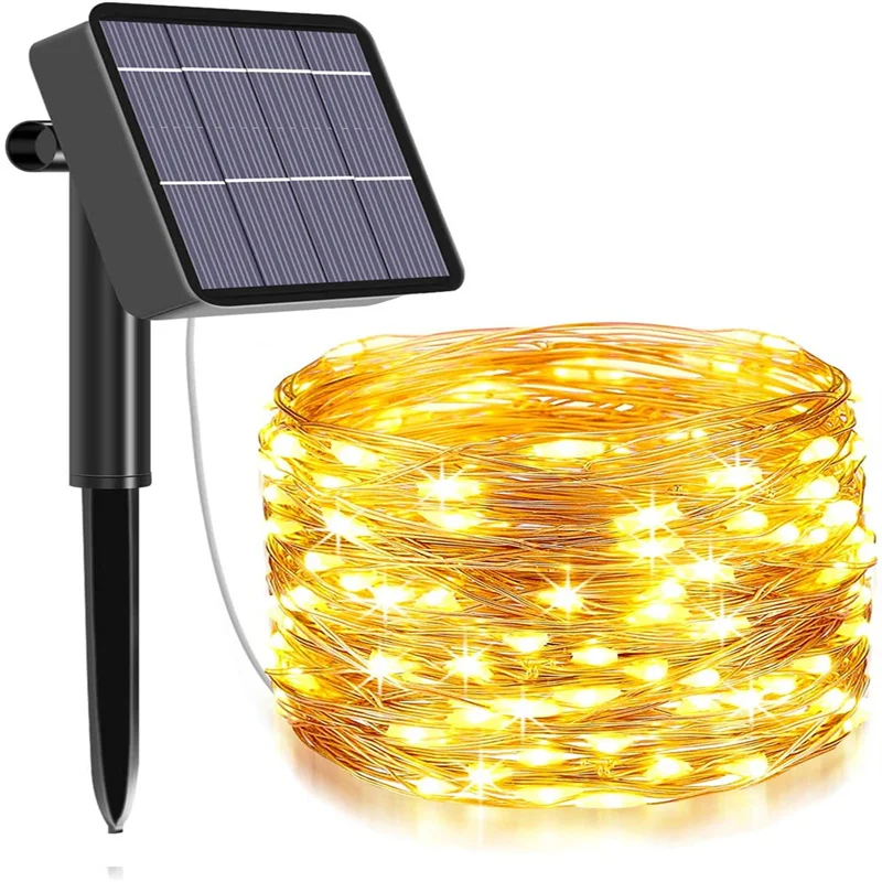 

Solar Outdoor Light 10m 100LED String Lights 8 mode Fairy Holiday Christmas Party Garlands Solar Garden Waterproof Lights