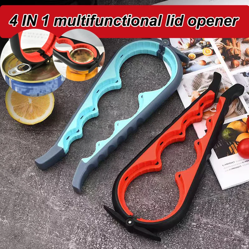 4 In 1 Multifunctional Bottle Opener New Multi-purpose Can Screw Cap Opener Can Opener Non Slip And Labor-saving Lid Opener 2025