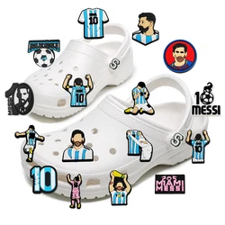 16pcs Best Player From Argentina Charms For Garden Shoes Decoration Pins Futbol Wristband Crox Accessories Adult Kids Wholesale