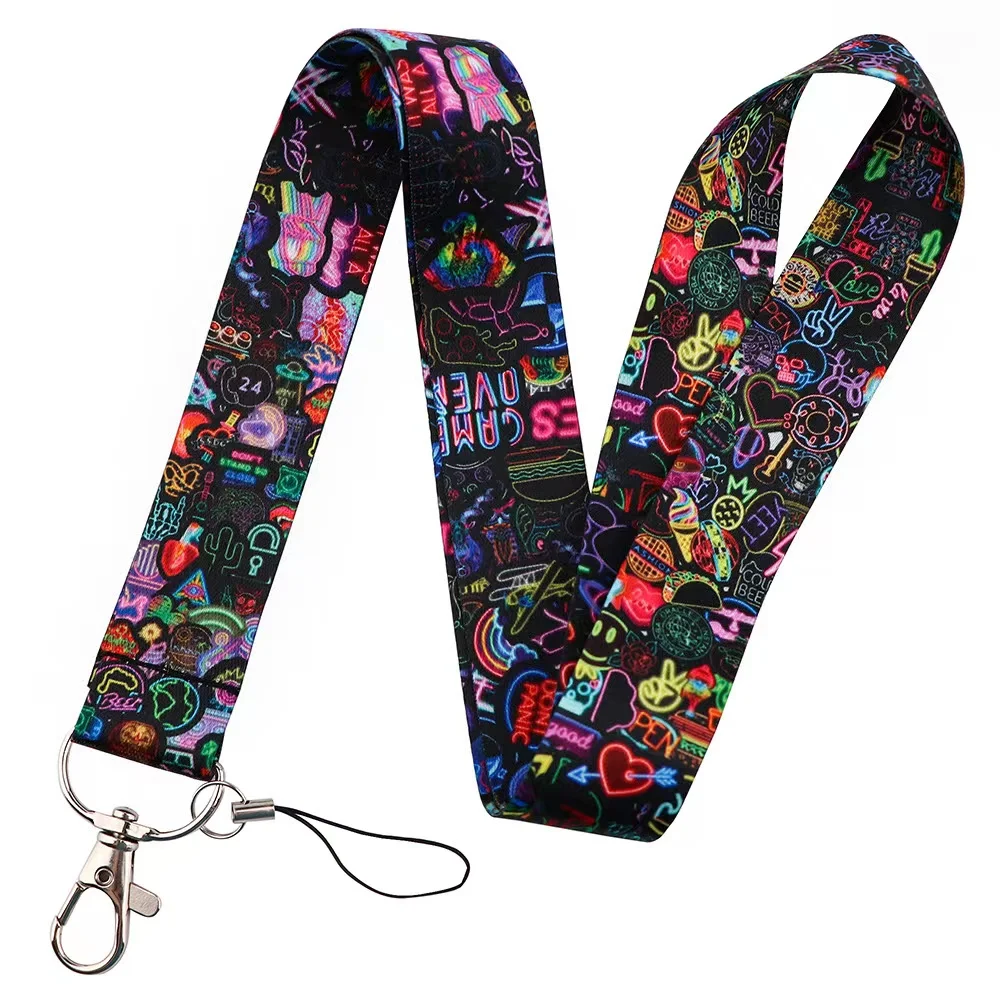 

Wholesale!!! neon lamp Strap Neck Straps Lanyards for Keys ID Card Employee Card Badge Holder ID Card Movie Lanyard