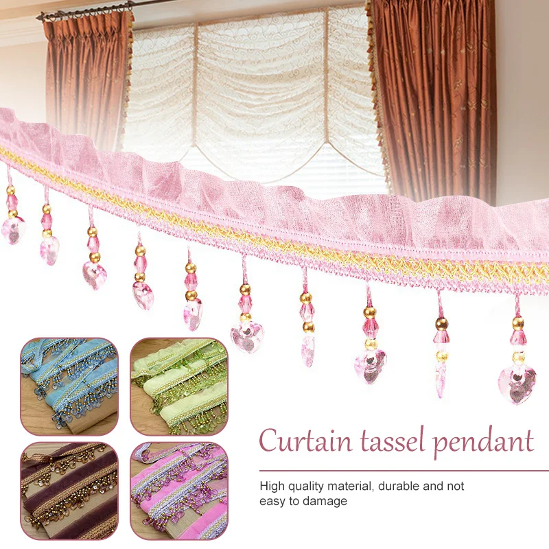 

10.5 Meter Curtain Lace Tassel Crystal Beaded Curtain Fringe Lace Trim Sofa Drapery Upholstery Craft Sewing Decor Accessories