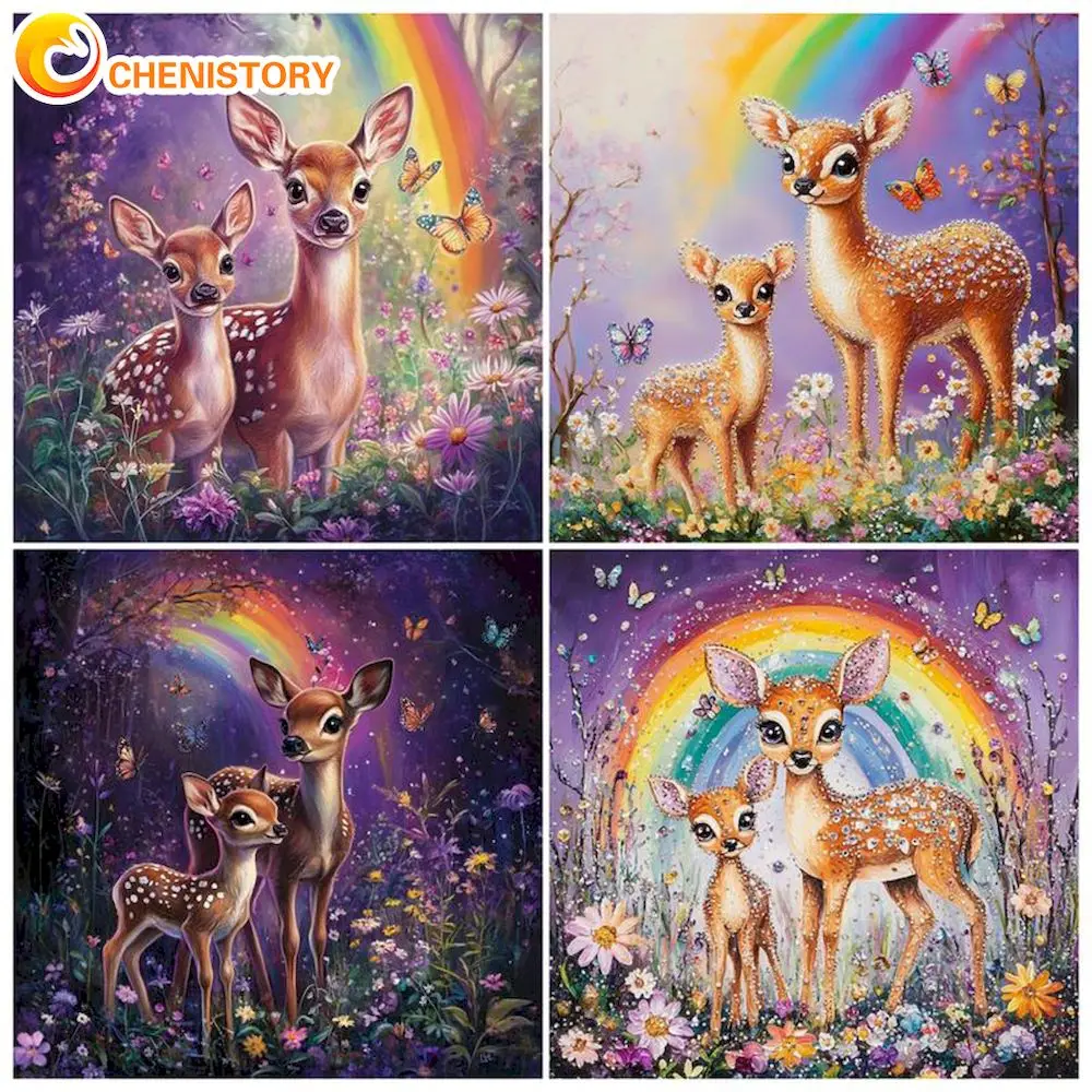 

CHENISTORY 5D DIY Diamond Painting Diamond Embroidery Paintings Accessories Animals Deer Full Square/Round Rhinestone Picture