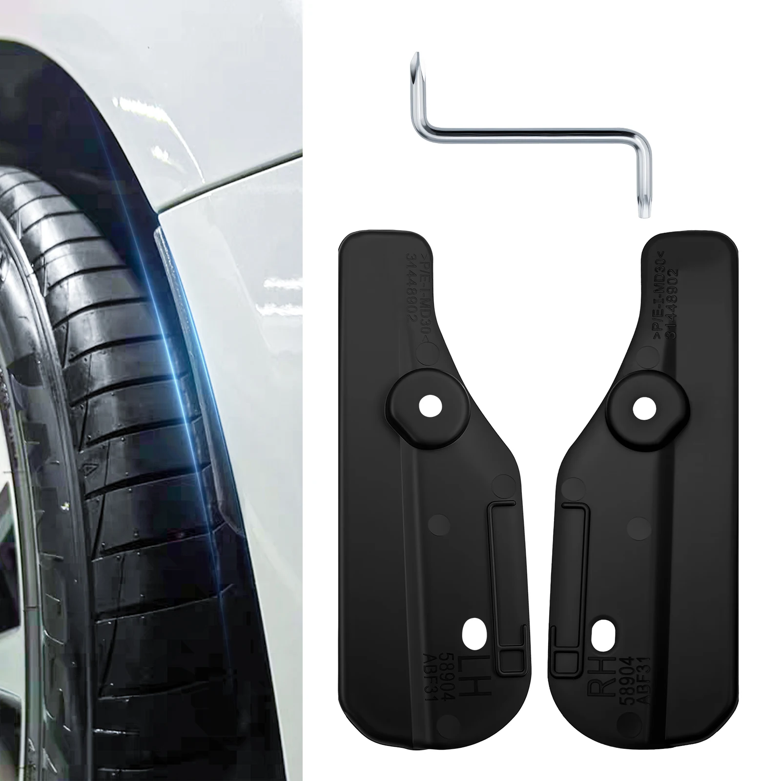 For Volvo XC60 2018-2025 Rear Wheel Small Side Mudguard Liner Inner Gap-filling Mudguard 31448902 ABS Wheel Arch Side Protector