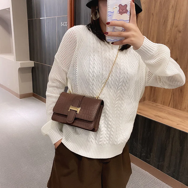 2022 Luxury Stone Pattern borsa da donna catene borse a tracolla borsa a tracolla in pelle moda Messenger Pocket Wallet Stranger Things