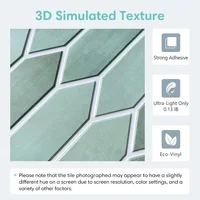 1/10pcs 3D Tile Sticker, Self-adhesive 3D Green Tile Backsplash for Kitchen and Bathroom, Waterproof Mold Resistant, 30x30cm 3