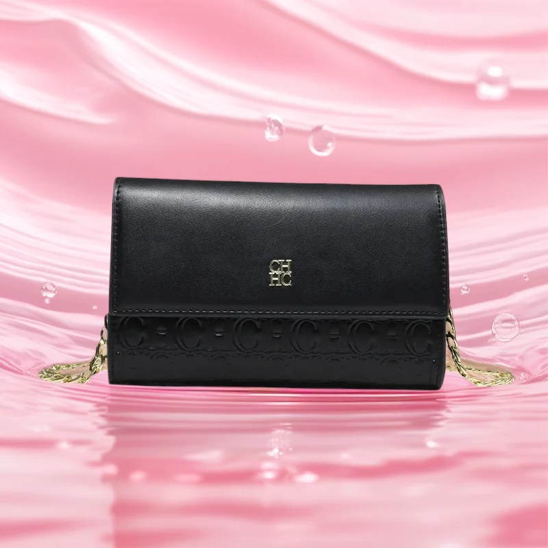 

CH Women’s Crossbody Bag, Color Block Chain Shoulder Bag with Letter Design, Fashion Designer Purse