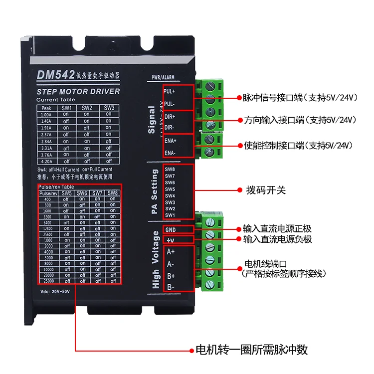 DM542 DM542S DSP digital 42 57 86 stepping motor driver 4.2A