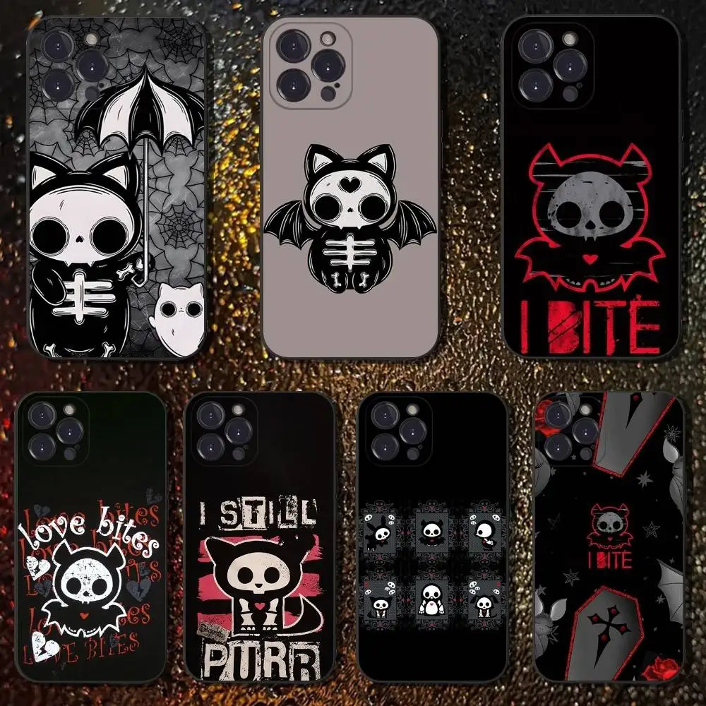 

Cute Skelanimals Bet Dog Phone Case For iPhone 6,17,16,15,14,13,12,11 Plus,Pro Max,XS,X,XR,SE,Mini,8,7,Soft Silicone Black Cover