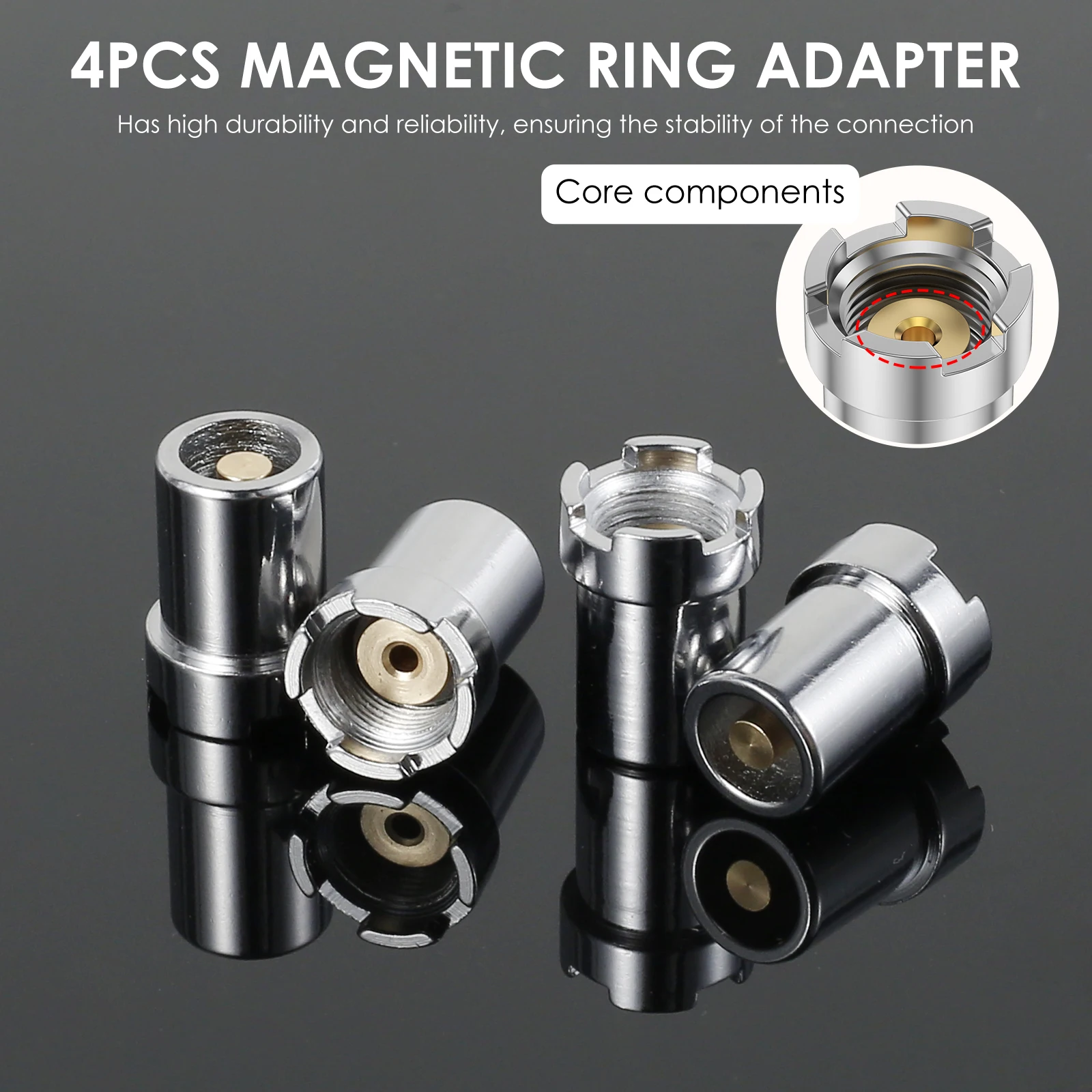 4Pcs Thread Adapter Threaded Ring Adapter Kit Durable 510 Threaded Magnetic Adapter Stable Magnetic Ring Adapter Converter