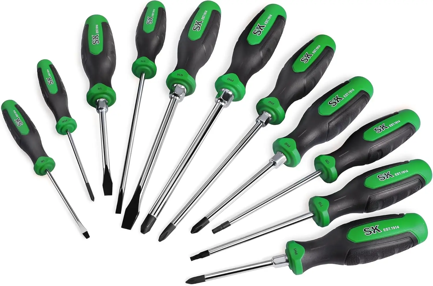 

11-Piece Magnetic Screwdriver Set with S2 Steel, Slotted/Phillip/Star Tips and SureGrip Handle